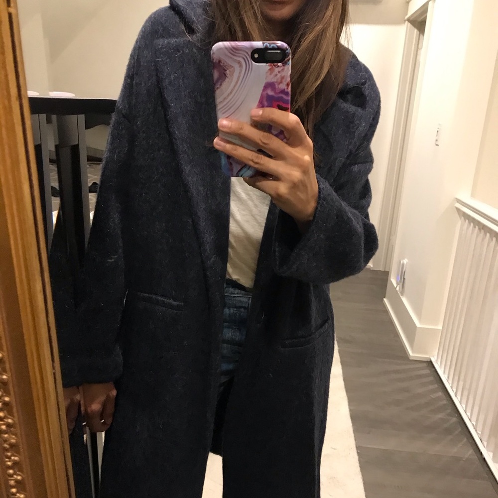 MANGO BLUE OVERSIZE COAT SIZE M